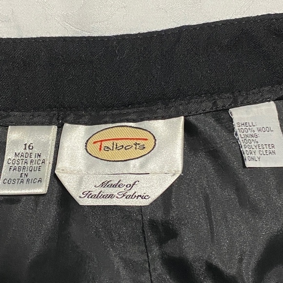 Talbots Women's Black Wool Wide Leg Dress Pants Size 16 Lined Office - Picture 2 of 10